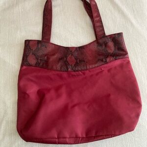 Shiseido Red Velvet Large Tote Bag with Piton Print
